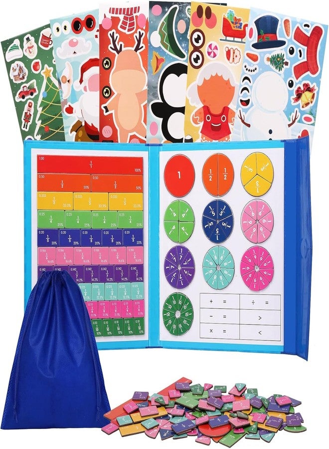 CCBLZLL Easter Basket Stuffers Magnetic Fraction Educational Puzzle - 110pcs Math Fraction Manipulatives for Elementary,Montessori Magnetic Book Fraction Puzzle for Children - Image 1
